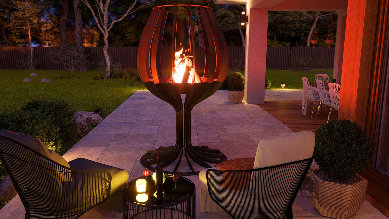 A Wine Glass Fire Pit