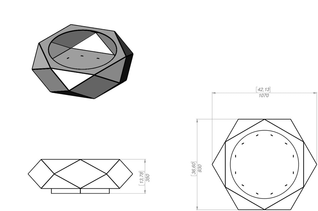 Volumetric Hexagon Fire Pit