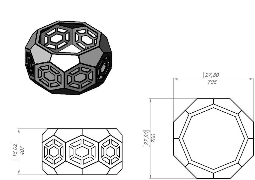 Volumetric Octagon Fire Pit
