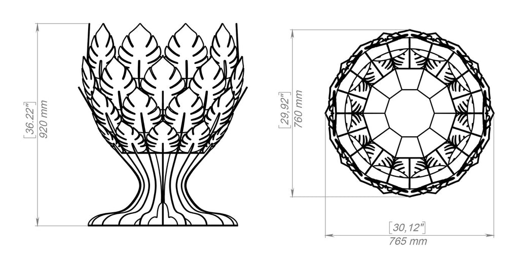 Goblet Leaves Fire Pit