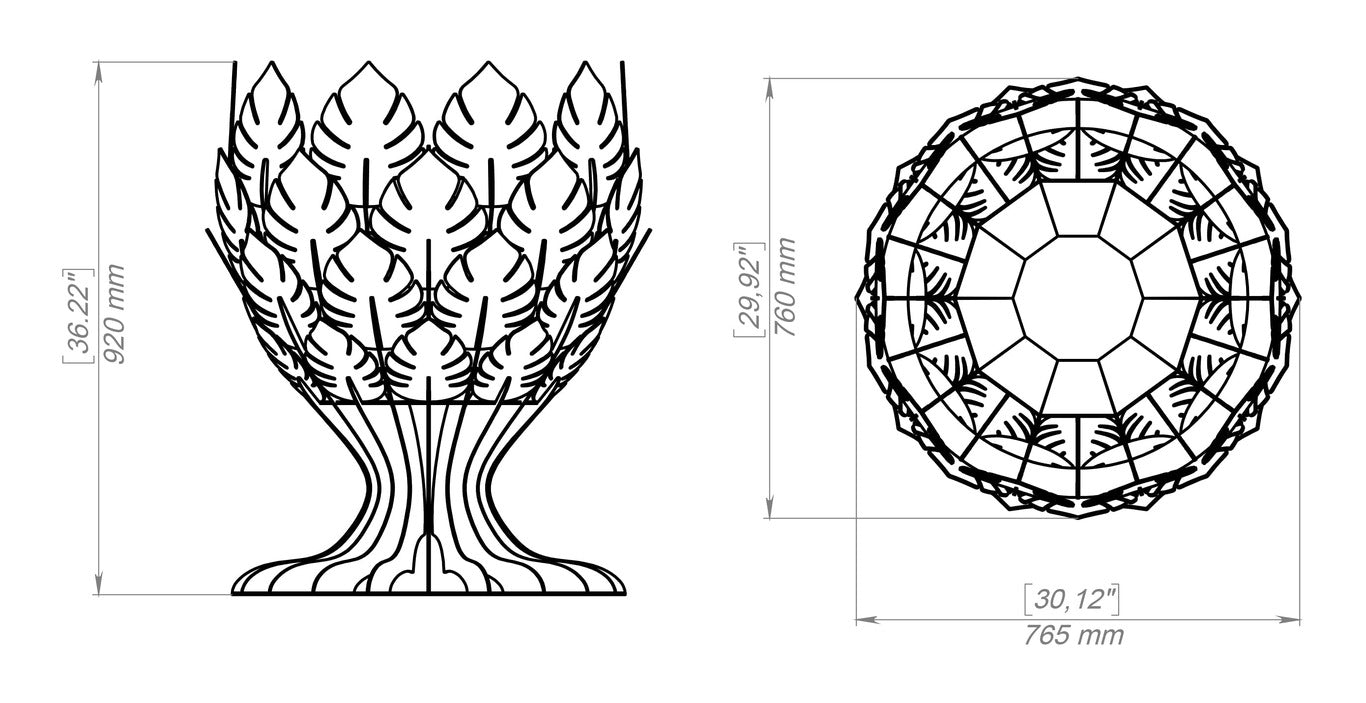 Goblet Leaves Fire Pit