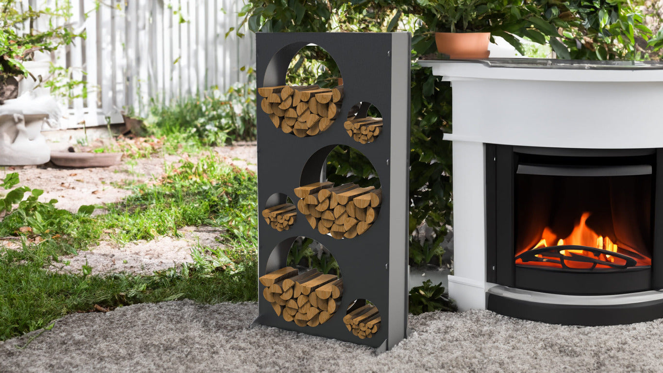 Round Cutouts Wood Rack