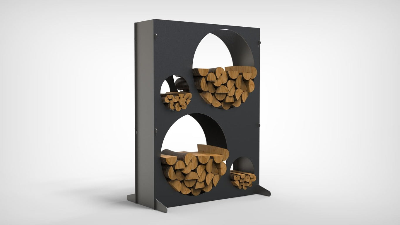 Round Cutouts Wood Rack