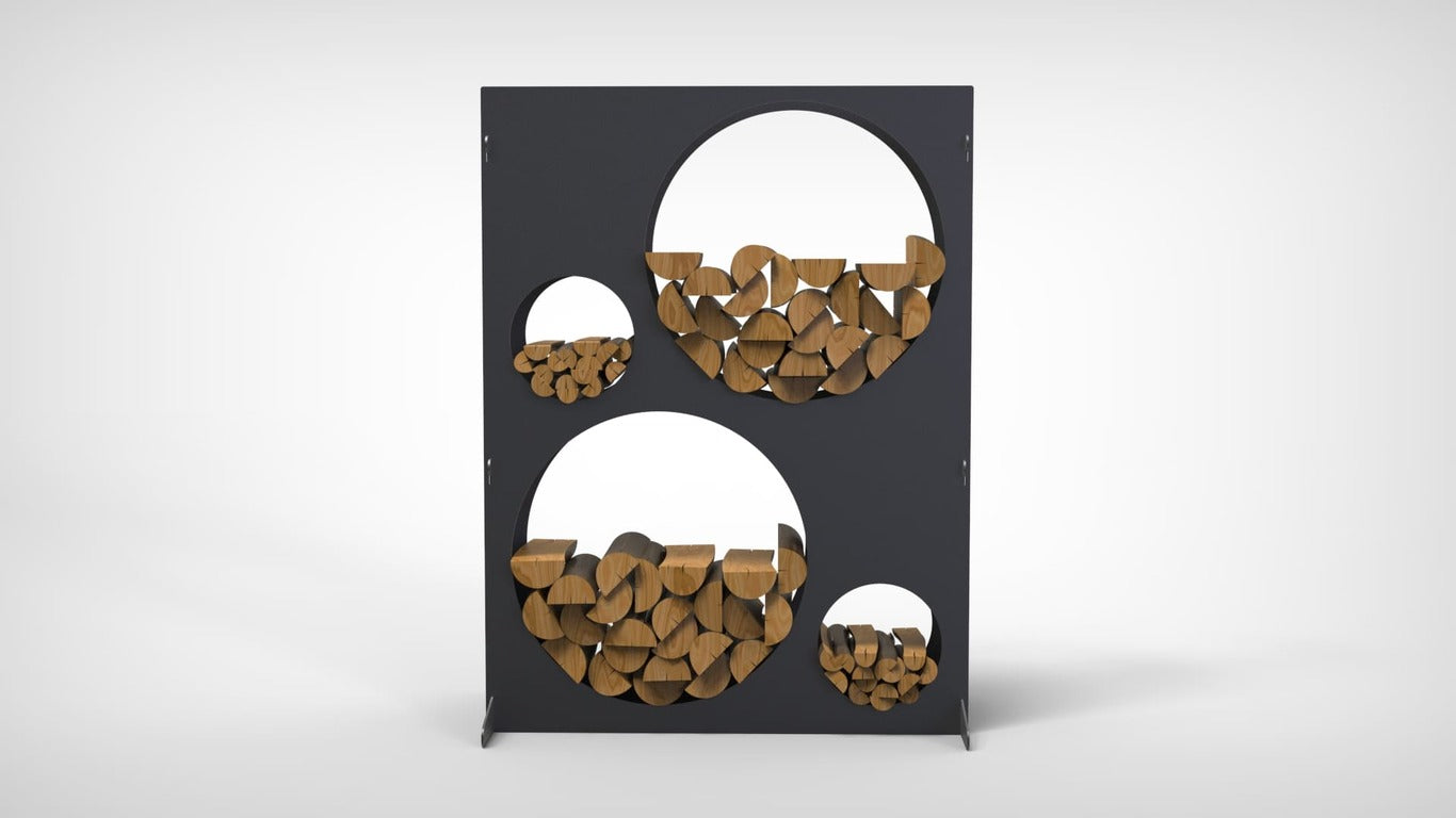 Round Cutouts Wood Rack