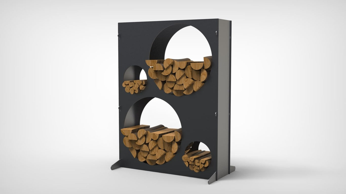 Round Cutouts Wood Rack